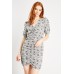 Paisley Print Ruched Mini Dress