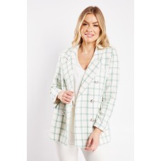 Plaid Double Breasted Blazer