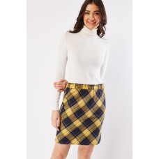 Plaid Textured Skirt