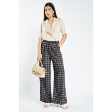 Plaid Wide Leg Trousers