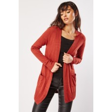 Plain Front Pocket Thin Cardigan