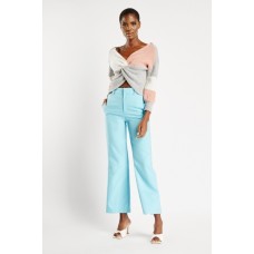 Plain Straight Leg Trousers