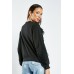 Pleated Ruffle Trim Sweatshirt