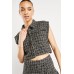 Pocket Flaps Front Tweed Gilet