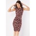 Polka Dot Gathered Bodycon Dress