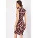 Polka Dot Gathered Bodycon Dress