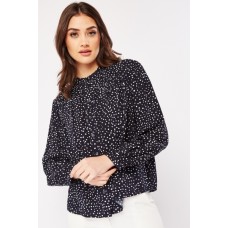 Polka Dot Round Neck Shirt