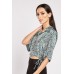 Printed Draw Waist Cropped Shirt