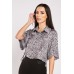 Printed Draw Waist Cropped Shirt