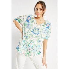 Printed Fitted Short Sleeve Top