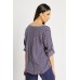 Printed Metallic Trim Adjustable Sleeve Top