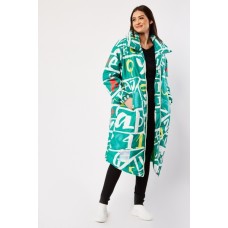 Printed Midi Puffer Coat