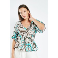 Printed Peplum Top