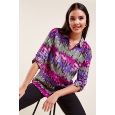 Printed Roll Up Sleeve Shirt