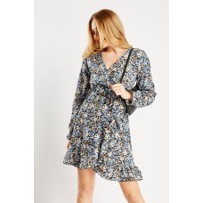 Printed Ruffle Tea Dress