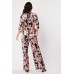 Printed Sateen Wrap Jumpsuit