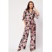 Printed Sateen Wrap Jumpsuit