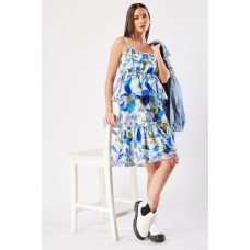 Printed Smock Strappy Mini Dress