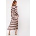 Printed Tie Up Shirt Maxi Dress