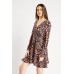 Printed Wrap Chiffon Dress