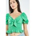 Puff Short Sleeve Crop Top