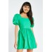 Puff Short Sleeve Mini Dress