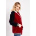 Raglan Sleeve Velveteen Varsity Jacket