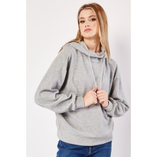 Ribbed Jersey Plain Hoodie