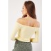 Ribbed Off Shoulder Yellow Top