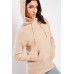 Roll Neck Panel Hooded Knit Jumper