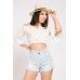 Rolled Hem Denim Shorts