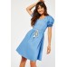 Rope Tie Up Plain Mini Dress