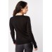 Round Neck Button Detail Knit Top