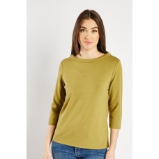 Round Neck Olive Top