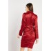 Ruched Bodycon Bordo Dress