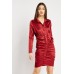 Ruched Bodycon Bordo Dress