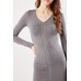 Ruched Front Long Sleeve Bodycon Dress