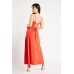 Ruched Front Maxi Slip Dress