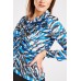 Ruched Front Printed Blouse