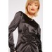 Ruched Long Sleeve Sateen Dress