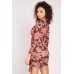 Ruched Tie Up Printed Mini Dress