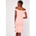 Ruffle Coral Bardot Dress