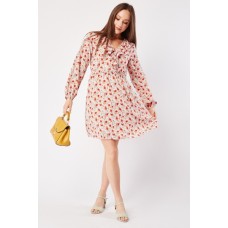 Ruffle Wrap Floral Tea Dress