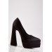 Sateen Court Platform High Heels