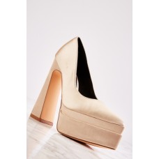 Sateen Court Platform High Heels