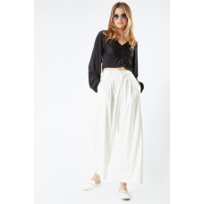 Sateen Wide Leg Trousers