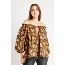 Screen Print Off Shoulder Top