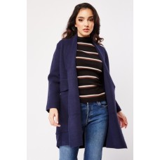 Shawl Collared Textured Coat