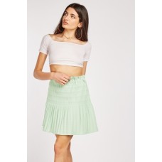 Shirred Waist Mini Skirt