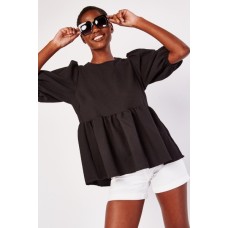 Short Balloon Sleeve Blouse